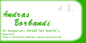 andras borbandi business card